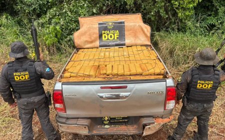Com ajuda de helicóptero, caminhonete é encontrada com mais de 1 tonelada de maconha em Ponta Porã