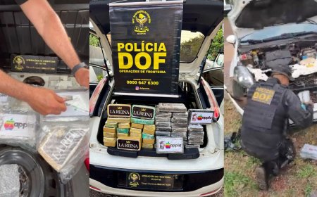 Motorista é flagrado com R$ 3 milhões em cocaína escondida no carro, em Ponta Porã