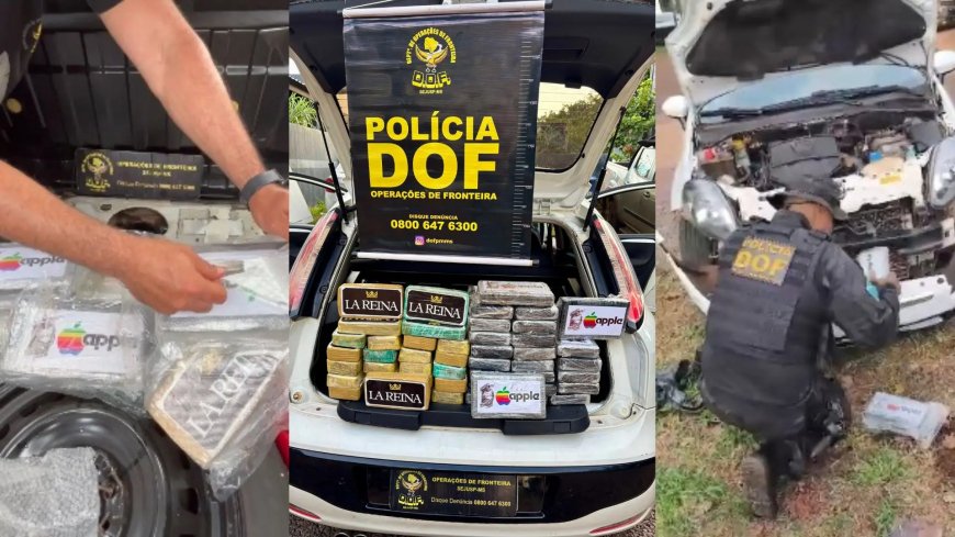 Motorista é flagrado com R$ 3 milhões em cocaína escondida no carro, em Ponta Porã