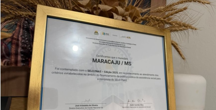 Maracaju conquista Selo FNAS 2025 e se destaca entre os municípios pela excelência na gestão da Assistência Social.