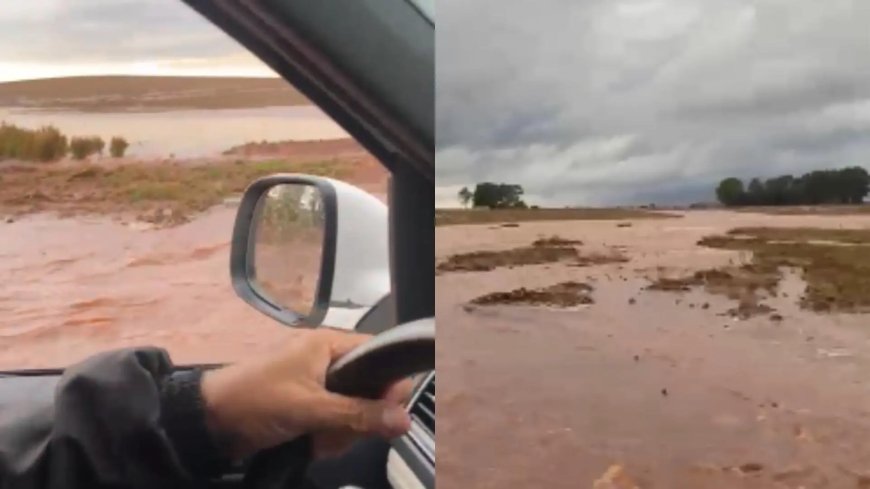 Açude transborda e alaga estradas rurais em Antônio João