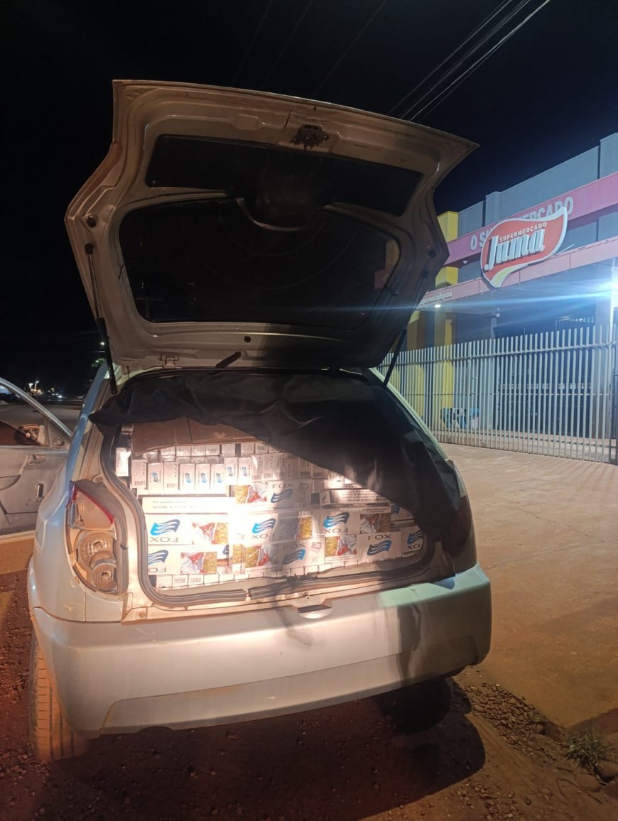 Polícia Militar apreende 700 pacotes de cigarros contrabandeados no Distrito de Nova Itamarati